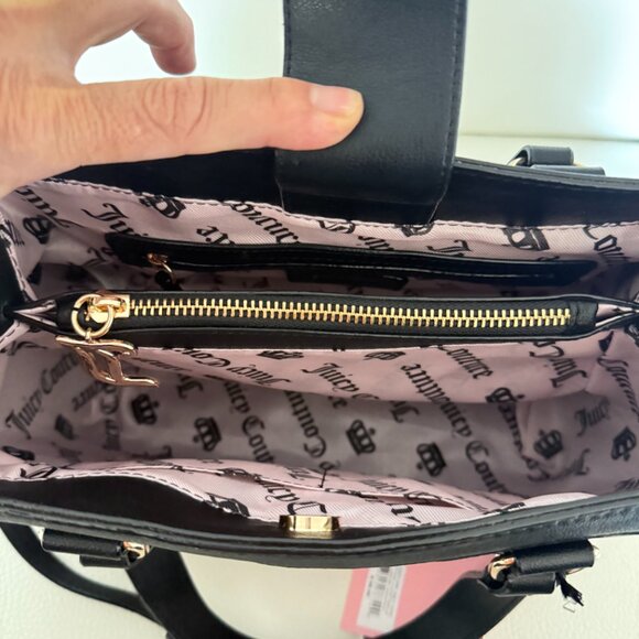 NWT JUICY COUTURE JUICY GIRL ONLY TOTE CROSSBODY BAG W CHARM BLACK - Picture 7 of 7
